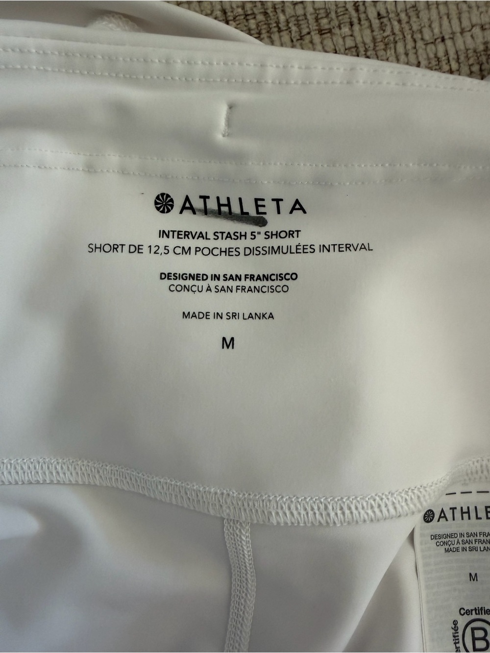 Athleta interval stash 5” shorts. White - Picture 4 of 5